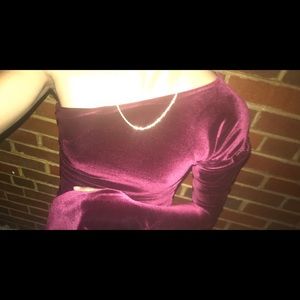 Velvet or black One Shoulder Shirt